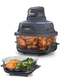 Ninja Hei&szlig;luftfritteuse "CRISPi 4-in-1 Cyber Space - FN101EUGY", schwarz (cyberspace grau), B:29,3cm H:24,9cm T:29,8cm, Fritteusen, tragbar, Hei&szlig;luftfritteuse