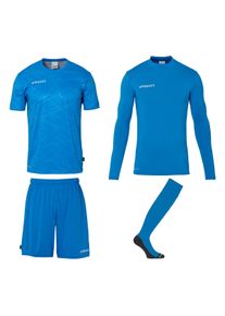 Sportanzug Uhlsport "Torwart-Sets Prediction Kids", M&auml;dchen, Gr. 152, blau (fluo blau), Obermaterial: 100% Polyester Pol. recyc.., Sportanz&uuml;ge Sportanzug