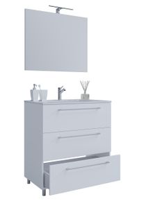 Waschtisch Vcm "3-tlg. Waschplatz Waschtisch Badinos Schublade 3SC", wei&szlig;, B:60cm T:46cm, Waschtische, Waschtisch