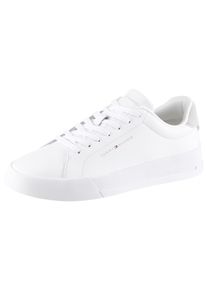 Sneaker Tommy Hilfiger "TH COURT CORE", Herren, Gr. 46, wei&szlig;, Leder, Lederimitat, Schuhe Sneaker, Freizeitschuh, Halbschuh, Schn&uuml;rschuh, weich gepolstertem Schaftrand