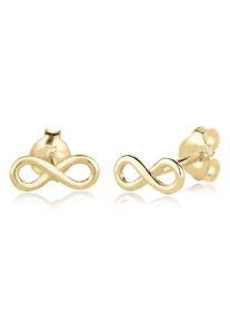 Paar Ohrstecker Elli Premium "Ohrringe Infinity Trend Blogger Filigran 375 Gelbgold" Gr. 5, gold, Ohrringe, Damen, Gelbgold 375, Paar Ohrstecker