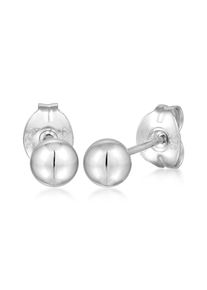 Paar Ohrstecker Elli Premium "Ohrringe Ohrstecker Kugel Ball 4 mm 375 Wei&szlig;gold" Gr. 3,5, wei&szlig;, Ohrringe, Damen, Wei&szlig;gold 375, Paar Ohrstecker