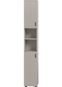 Hochschrank Welltime "MANI, H&ouml;he: 192 cm, Paneeloptik, 2 offene F&auml;cher, 2 T&uuml;ren", beige (kaschmir), B:30cm H:192cm T:30cm, FSC-zertifizierter Holzwerkstoff, Schr&auml;nke, Hochschrank, Hochschrank, Bad-Schrank, Badezimmerschrank, Bad, Badezimmer