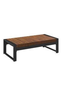 Ambia Garden Loungetisch, Schwarz, Holz, Metall, Akazie, Hartholz, rechteckig, eckig, 110x33x60 cm, Gartenm&ouml;bel, Loungem&ouml;bel, Lounge-Serien