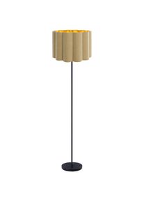 Novel Stehleuchte, Schwarz, Metall, Kunststoff, Textil, Abstraktes, 150 cm, RoHS, CE, Fu&szlig;schalter, Textilschirm, Lampen & Leuchten, Innenbeleuchtung, Stehlampen, Stehlampen