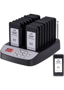 16 PCS Restaurant Pager System with 98 Channels, Vibration & Flash Alerts for Dining Service