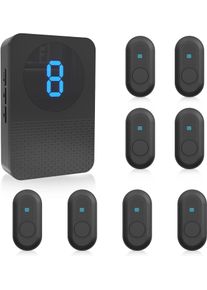 Wireless Caregiver Call Button System for Elderly, 500ft Range, 55 Ringtones, 5 Volumes, IP65 Waterproof, Expandable