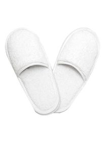 The One Towelling Uniseks Platte Katoenen Pantoffels voor Volwassenen (Wit/Wit)