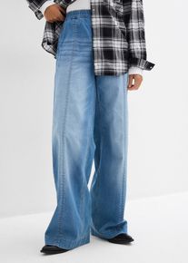 Jeans wide leg full length con girovita comodo vita alta, Blu, Taglia 52, bonprix