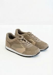 Sneaker con inserto in mesh, Marrone, Taglia 42, bonprix