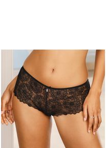 Stringpanty Lascana, Damen, Gr. 44/46, schwarz, Spitze, Obermaterial: 75% Polyamid, 20% Polyester, 5% Elasthan, Unterhosen Stringpanty, aus hochwertiger Jacquardspitze in blumiger Optik, sexy Dessous