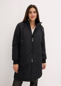 bonprix Kapuzen-Kurzmantel mit Steppung, schwarz, Gr.52, Komfortabler Kurzmantel mit Kapuze und Seitenschlitzen bietet mehr Bewegungsfreiheit