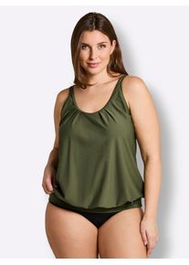 Tankini-Top sheego, Damen, Gr. 54, Cup B, oliv, Elasthan, Polyamid, Bikini-Oberteile Tankini-Top
