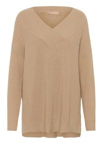 Strickpullover Culture "Strickpullover CUolivia", Damen, Gr. XL, beige (nomad), Obermaterial: 55% Viskose CV. 28% Polyester PES. 17% Polyamid PA., Pullover Strickpullover
