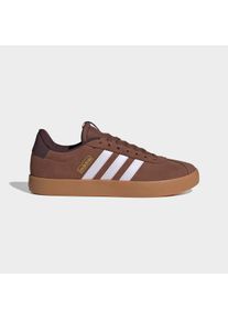 Sneaker adidas Sportswear "VL COURT 3.0", Damen, Gr. 42,5, preloved braun, frozen lila, gold metallic, Leder, Textil, Schuhe Sneaker, inspiriert vom Design des adidas samba