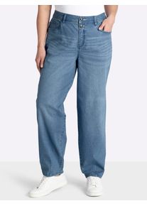 Bequeme Jeans sheego, Damen, Gr. 46, Normalgr&ouml;&szlig;en, blau, bleached, 81% Baumwolle, 17% Polyester, 2% Elasthan, unifarben, lang, Jeans Bequeme Jeans