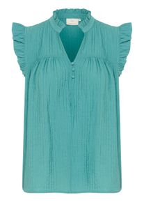 Blusentop Kaffe "Shirtbluse KAliany", Damen, Gr. 44, teal, Obermaterial: 80% Viskose CV. 20% Nylon NY., Blusen Blusentop