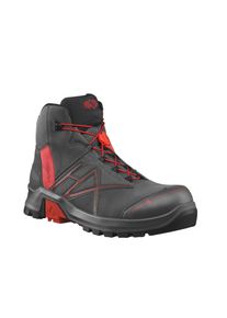 Sicherheitsschuh HAIX "CONNEXIS Safety+ GTX mid" Gr. 6, grau (rot), 6, Obermaterial: 100% Rindsleder Leather cow., Schuhe, Sicherheitsschuh
