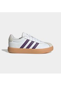 Sneaker adidas Sportswear "VL COURT 3.0", M&auml;dchen, Gr. 35, ftwwht, violet, gum3, Leder, Synthetik, Schuhe Sneaker, inspiriert vom Design des adidas samba, f&uuml;r Kinder & Jugendliche