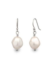 Paar Ohrh&auml;nger Elli "Ohrringe Ohrh&auml;nger kurz Synthetische Perle Wei&szlig; 925 Sterling Silber" Gr. 32, silber, Ohrringe, Damen, Silber 925 (Sterlingsilber), Paar Ohrh&auml;nger