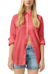 Longbluse QS, Damen, Gr. 40, rot, Web, Obermaterial: 100% Baumwolle, unifarben, l&auml;ssig geschnitten Po-bedeckend, Rundhals, abgesteppte Kante, Blusen Longbluse