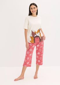 bonprix Femei Pijama capri 100% din bumbac organic, alb, 40/42