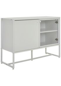 Novel Sideboard, Wei&szlig;, Metall, Holzwerkstoff, 2 F&auml;cher, 100x75x41 cm, stehend, Kleinm&ouml;bel, Kommoden, Sideboards