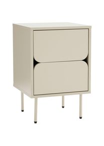 Xora Nachtk&auml;stchen, Seidengrau, Metall, Holzwerkstoff, 2 Schublade(n) Schubladen, 40x60x40 cm, Schlafzimmer, Nachtk&auml;stchen