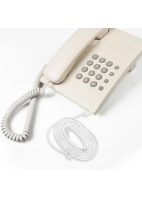 25Ft Telephone Line Extension Cord Rj11 Rj14 Connector Plug Phone Cable Wire for Landline Office Home Cord Phone