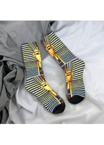 Custom Harajuku Pharaoh King Tut Gold Lapis Socks Men Women Warm 3D Printing Egypt Egyptian Sports Football Socks
