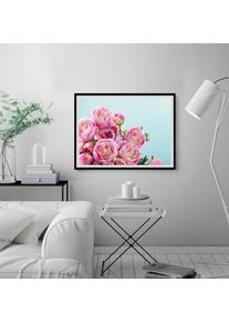Bild queence "Marisa", rosa (farbe rahmen: schwarz, farbe bild(er): rosa), B:40cm H:30cm, Acrylglas, Holz, Papier, Bilder, Bild, gerahmt, Rosen