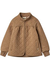 Outdoorjacke Wheat "Tilde", M&auml;dchen, Gr. 116, braun (hazel), Web, Obermaterial: 100% Polyester, unifarben, A-Linie Po-bedeckend, Rundhals, Rippb&uuml;ndchen mit Daumenl&ouml;chern, Jacken Outdoorjacke, in dezenter A-Linie, &Auml;rmelb&uuml;ndchen mit praktischen Daumenl&ouml;chern