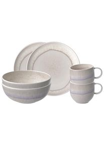 Geschirr-Set "Fr&uuml;hst&uuml;cks-Set Perlemor Sand 6er Set beige", beige, 6 tlg., Porzellan, LIKE. BY VILLEROY & BOCH, Geschirr-Sets, Geschirr-Set