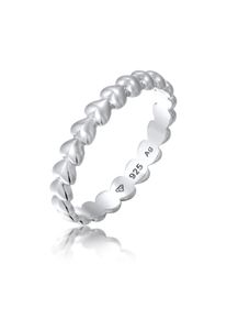 Silberring Elli "Ring Bandring Herz 925 Sterling Silber" Gr. 56, silber, Fingerringe, Damen, 56, Silber 925 (Sterlingsilber), Silberring