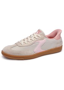 Slip-On Sneaker Skechers "HOTSHOT-EVERYDAY EASE", Damen, Gr. 41, beige (natur, rosa), Lederimitat, Nylon, Veloursleder, Schuhe Slip-On Sneaker, Retro Sneaker, Schn&uuml;rschuh mit Slip-ins