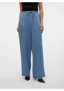 V&eacute;ro Moda Schlupfhose VERO MODA "VMBREE HW LONG LOOSE TENCEL PANTS GA", Damen, Gr. XS, L&auml;nge 30, medium blau denim, Web, Obermaterial: 100% Lyocell, unifarben, loose fit lang, Hosen Schlupfhose, Viskose, loose fit