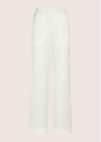Madeleine Mode Schlupfhose MADELEINE "B&uuml;gelfaltenhose Schlupfhose mit B&uuml;gelfalten", Damen, Gr. 17, N + K Gr, wollwei&szlig;, Obermaterial: 64% Viskose CV. 36% Polyester PES., Modern, weit, Hosen Schlupfhose, bewegte Oberfl&auml;che