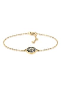 Armkette Elli "Armband Bl&uuml;te Kreis Silbert, mit Kristallen von Swarovski" Gr. 170, gold, Armb&auml;nder, Damen, Silber 925 (Sterlingsilber), Armkette