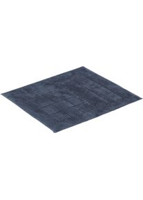Badematte Vossen "Exclusive" Gr. 2, blau (nepal), H:20mm, Baumwolle, Badematten, Badematte, Badteppich, Uni-Farben, Karo Muster, Hoch-Tief Effekt, reine Baumwolle