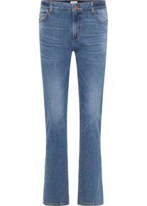 Straight-Jeans Mustang "Damen Style Crosby Relaxed Straight", Damen, Gr. 27, L&auml;nge 30, blau (782 mittelblau), Denim/Jeans, 99% Baumwolle, 1% Elasthan, unifarben, straight fit, Jeans Straight-Jeans