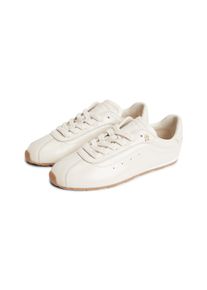 Sneaker Tommy Hilfiger "BELLA SNEAKER LEATHER", Damen, Gr. 39, creme, Nappaleder, unifarben, Basic, Schuhe Sneaker, Freizeitschuh, Halbschuh, Schn&uuml;rschuh im Retro-Look