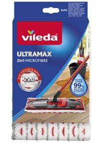 Wischbezug Vileda "Vileda ULTRAMAX 2in1 Ersatzbezug", wei&szlig; (rot, wei&szlig;), B:15cm H:28mm T:2,5cm, gewirkt, Mikrofaser, Putzt&uuml;cher, Wischbezug, f&uuml;r alle Vileda ULTRAMAX Systeme