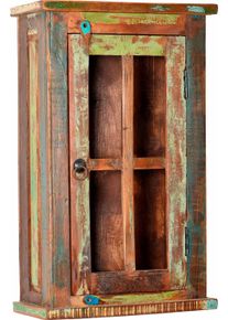 H&auml;ngeschrank Sit "Riverboat", bunt, B:44cm H:72cm T:21cm, Massivholz, Recyceltes Altholz, Schr&auml;nke, H&auml;ngeschrank, aus recyceltem Altholz, Shabby Chic, Vintage