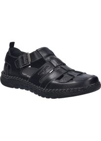 Slipper Josef Seibel "Wilson 08, black-black", Herren, Gr. 45, schwarz (schwarz, schwarz), Obermaterial: 100% Rindsleder Leather cow., Schuhe Slipper