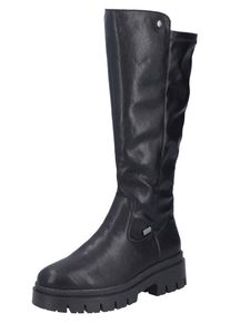 Winterstiefel Rieker, Damen, Gr. 40, Normalschaft, schwarz, Lederimitat, Schuhe Winterstiefel, Langschaftstiefel, Plateaustiefel mit Stretch am Schaft, TEX-Membrane
