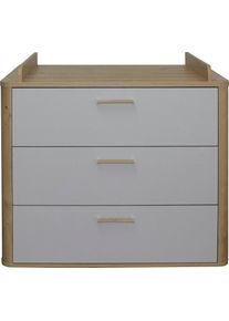 M&auml;usbacher Wickelkommode M&Auml;USBACHER, grau (asteiche, kreidegrau matt lack, asteiche), B:110cm H:98cm T:71cm, Holzwerkstoff, Wickelkommoden, Wickelkommode