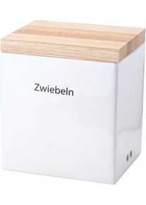 Vorratsdose CONTINENTA, wei&szlig;, B:15,5cm H:20,5cm L:18cm, Holz, Keramik, Lebensmittelaufbewahrungsbeh&auml;lter, Vorratsdose, Handarbeit