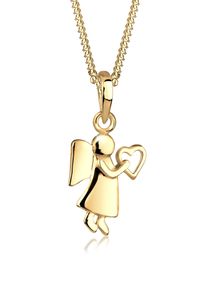 Kette mit Anh&auml;nger Elli "Halskette Engel Herz Gl&uuml;cksbringer Symbol Schmuck Geschenk 925 Silber" Gr. 45, gold, Halsketten, Damen, 45, ohne Stein, Silber 925 (Sterlingsilber), Kette mit Anh&auml;nger