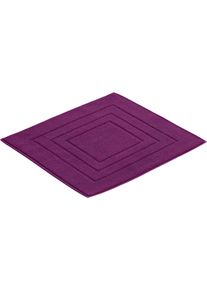 Badematte Vossen "Feeling" Gr. 2, lila, H:10mm, Baumwolle, Badematten, Badematte, Badteppich, Uni-Farben, mit Bord&uuml;re, Hoch-Tief Effekt, reine Baumwolle