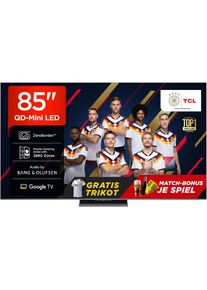 TCL Mini-LED-Fernseher "85Q8CX1", Energieeffizienz: E, schwarz, 85 &Prime;, Fernseher, Audio von Bang & Olufsen, Smart TV, Apple TV, 144Hz, 4K, Dolby Vision, Mini-LED-Fernseher